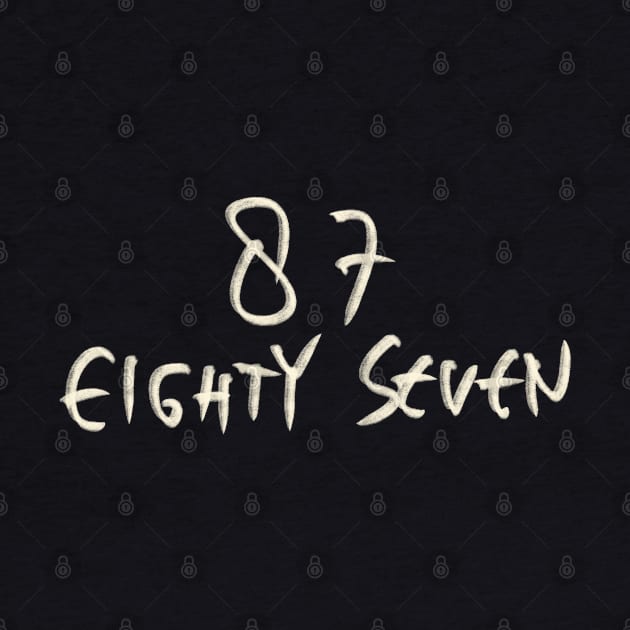 Hand Drawn Letter Number 87 Eighty Seven by Saestu Mbathi